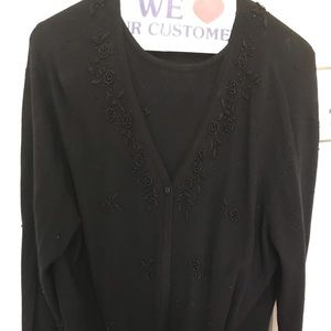 Talbots Practically new black beaded sweater set